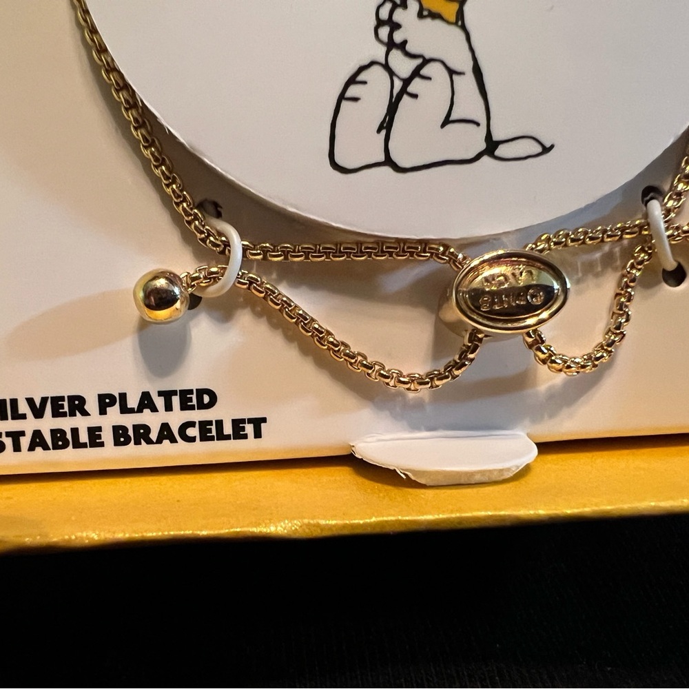 Peanuts Snoopy Woodstock Gold Tone, Silver Plated Friends Forever Bracelet - Picture 4 of 4